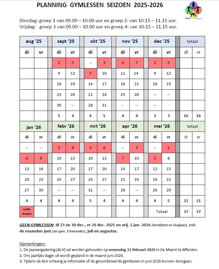Planning Lesrooster 2025-2026